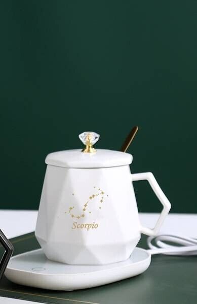 Zodiac Mug with warmer plate